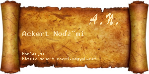 Ackert Noémi névjegykártya